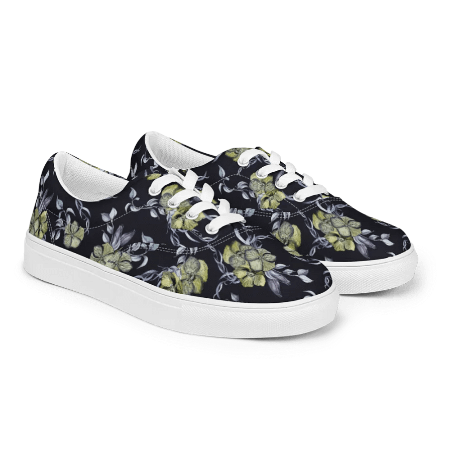 Gothic Flower | Men's Lace-Up Canvas Shoes product image (7)