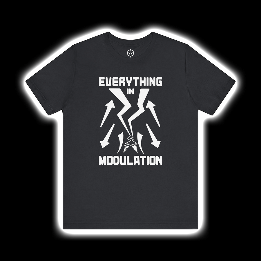 Modular Synthesizer T-Shirt - Everything In Modulation (Make Noise Maths) WHITE PRINT product image (1)