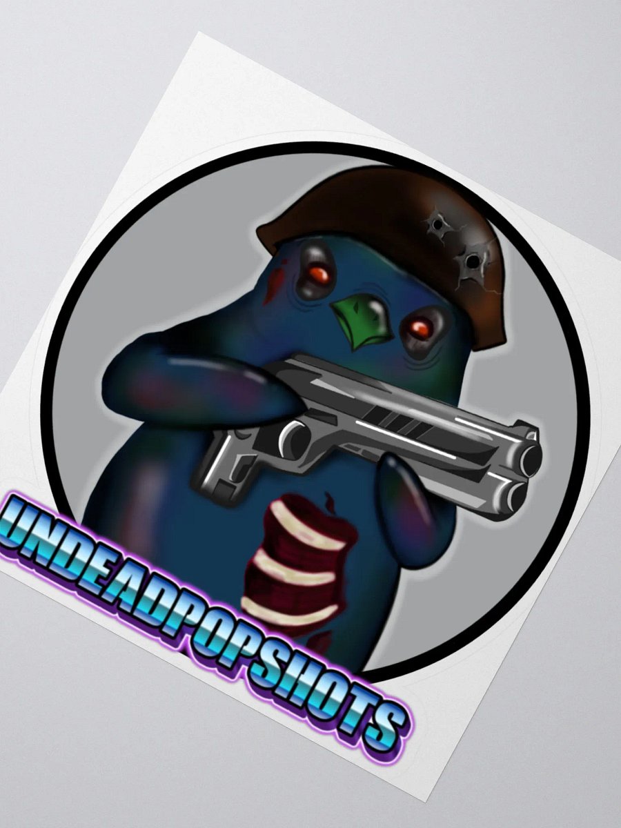 UndeadPopShots Zombie Bird Kiss Cut Stickers Logo Color Gray product image (6)