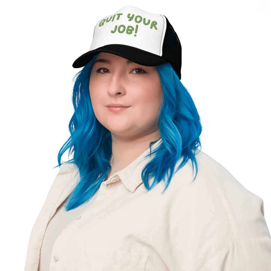 quit your job embroidered trucker hat product image (8)