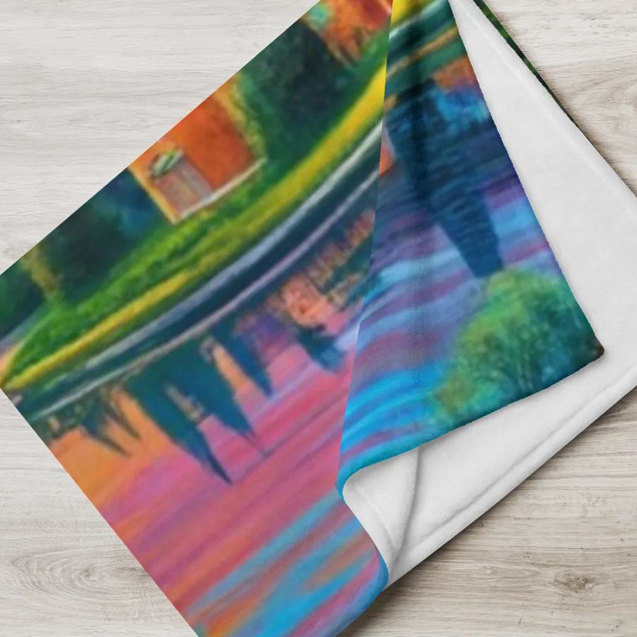 Mountain Lake Cottages Throw Blanket product image (6)