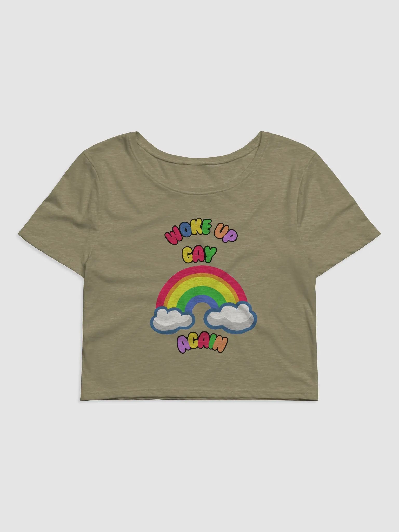Rainbow Woke Up Gay Crop Tee product image (1)