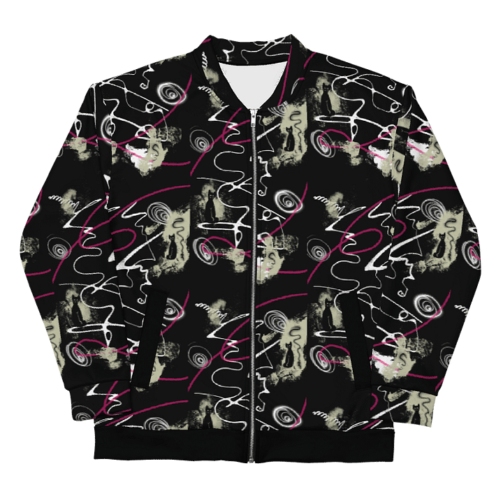 ScribbleWear #5 Unisex Bomber Zip Jacket/Black-Cat product image (1)