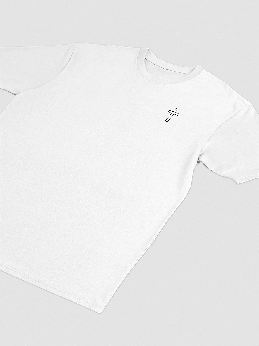 Simple Cross Embroidered White Heavyweight T-shirt product image (3)