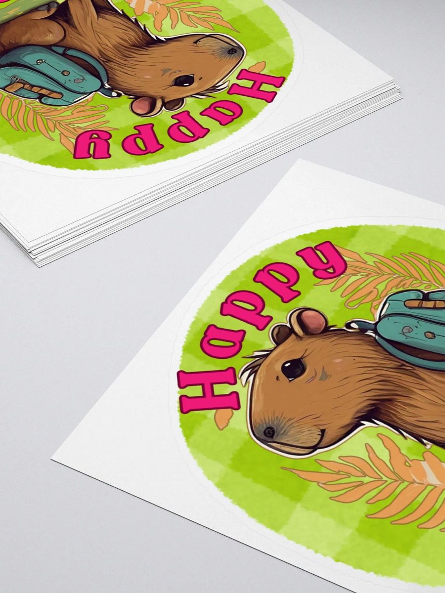 Cute Happy Capy Capybara Sticker product image (5)