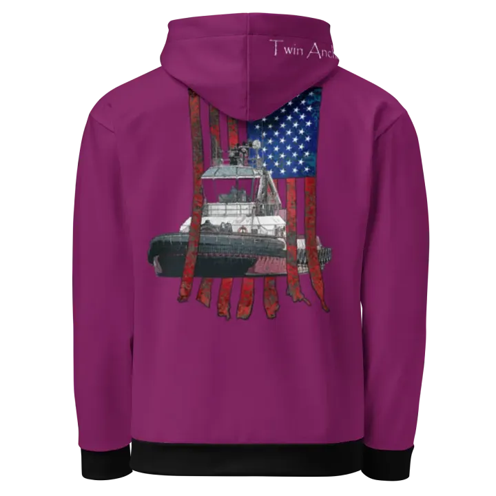 Eggplant Athena Tug & CE Flage Hoodie product image (1)