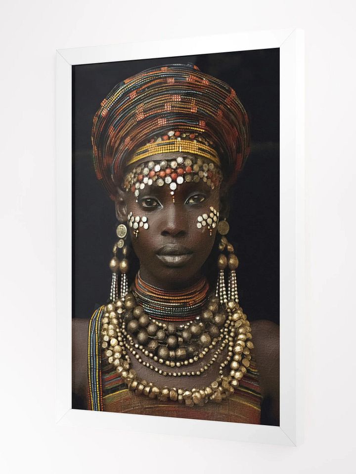 African Woman in Traditional Head Dress, Multi-Colored Jewelry Poster Print, Framed product image (11)