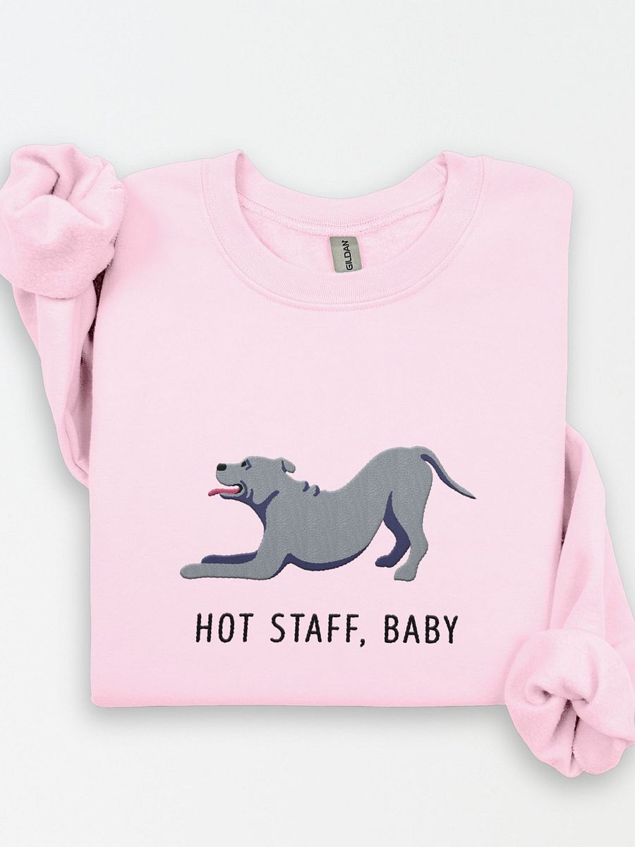 Hot Staff, Baby Sweatshirt (Embroidered) of a Staffordshire Terrier(Gray) product image (1)