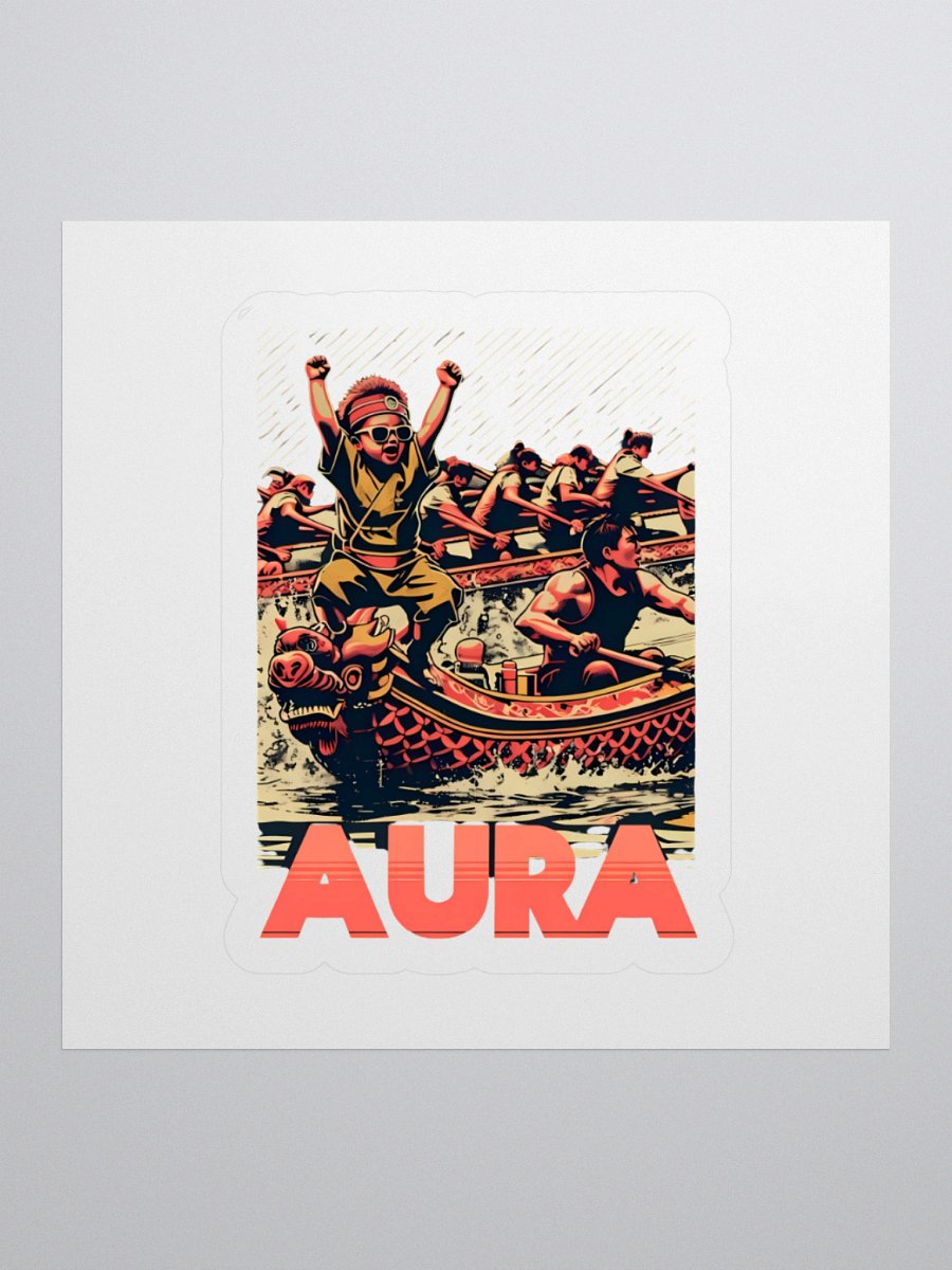 Energetic Dragon Boat Race | Aura Art Print Sticker product image (3)