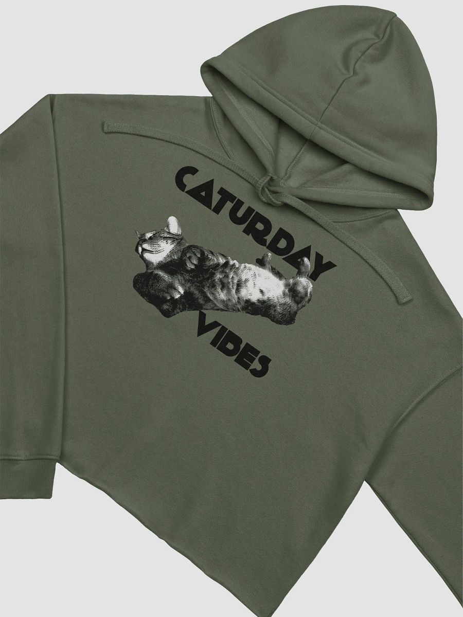 Caturday Vibes Crop Top Hoodie product image (3)