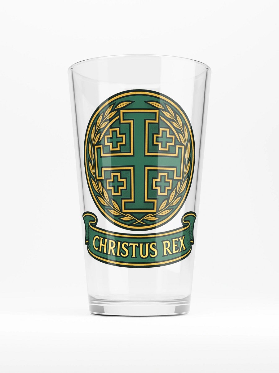 Jerusalem Cross Christus Rex Pint glass product image (1)