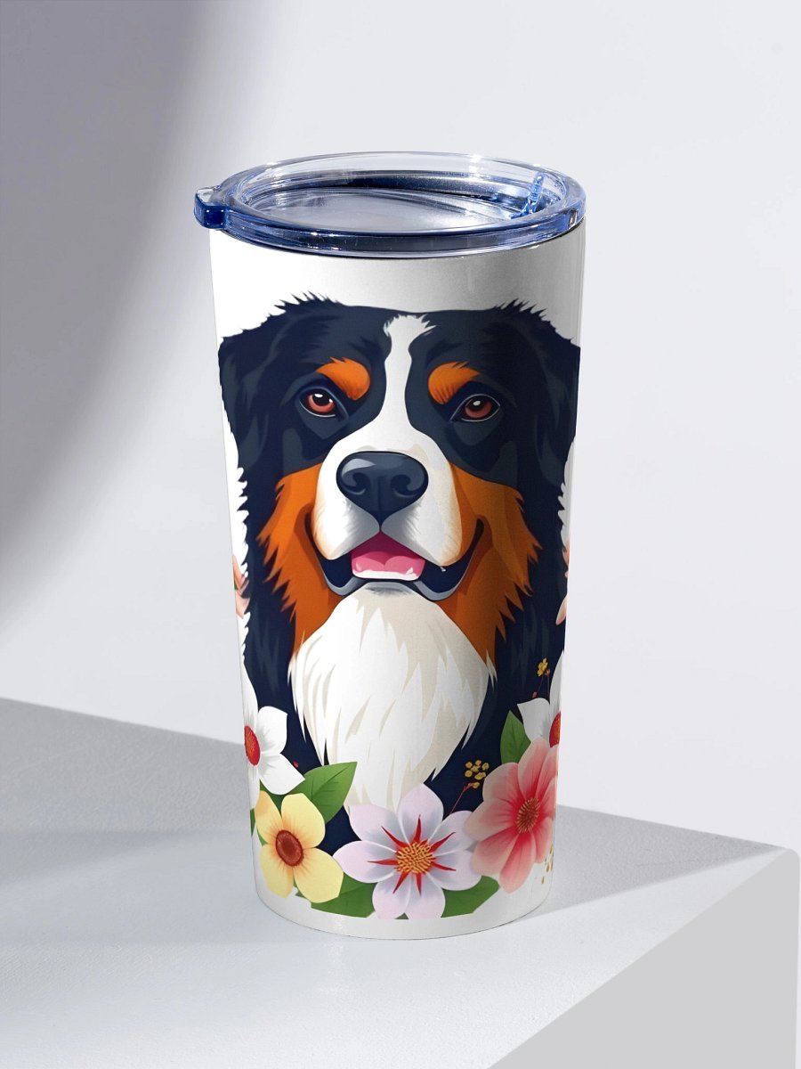 Floral Bernese Mountain Dog 20oz Stainless Steel Tumbler product image (2)