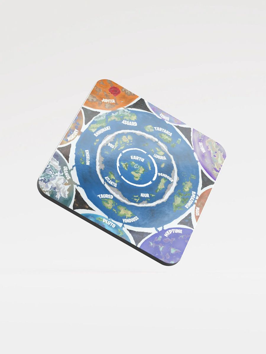 Beyond The Ice Wall Map Glossed Cork Coaster product image (1)