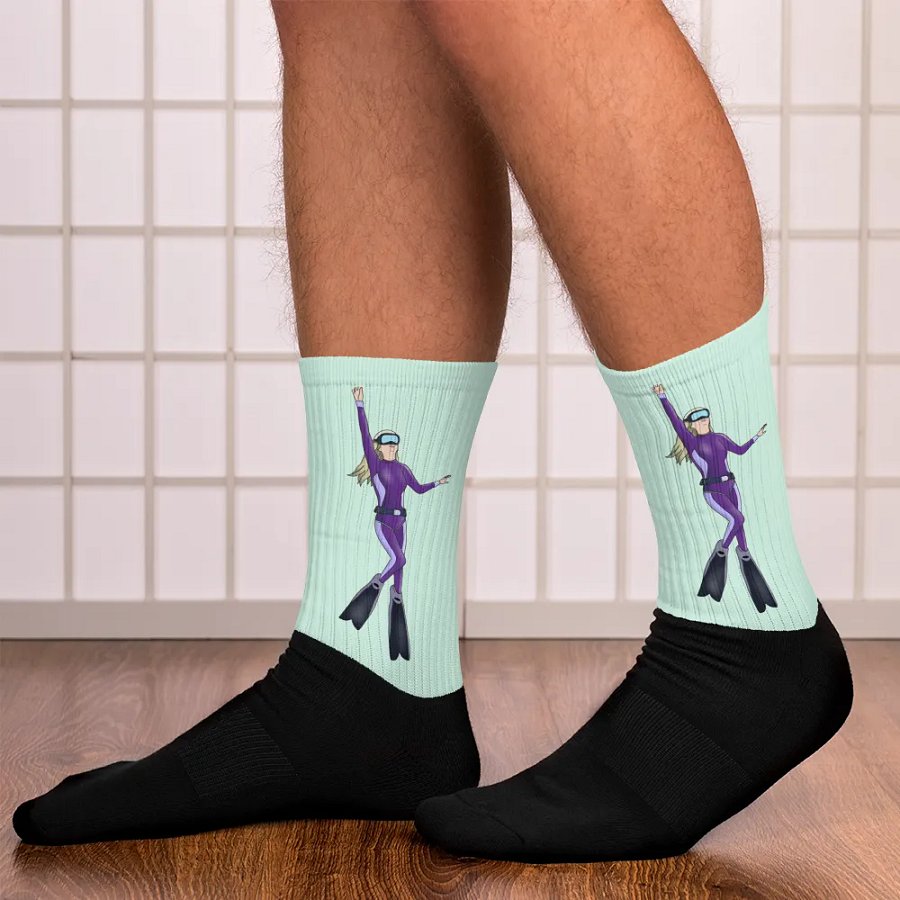 Oceanic Spirit: Free Diver Girl Socks product image (9)