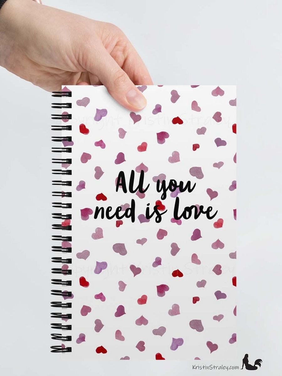 All You Need is Love on Watercolor Hearts Notebook product image (5)