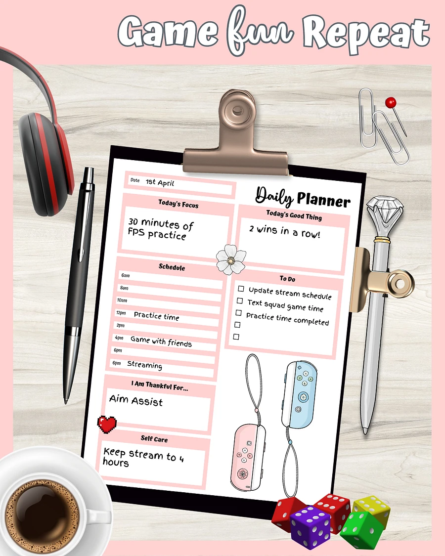 Pink Printable Planner - Gamer Themed product image (2)