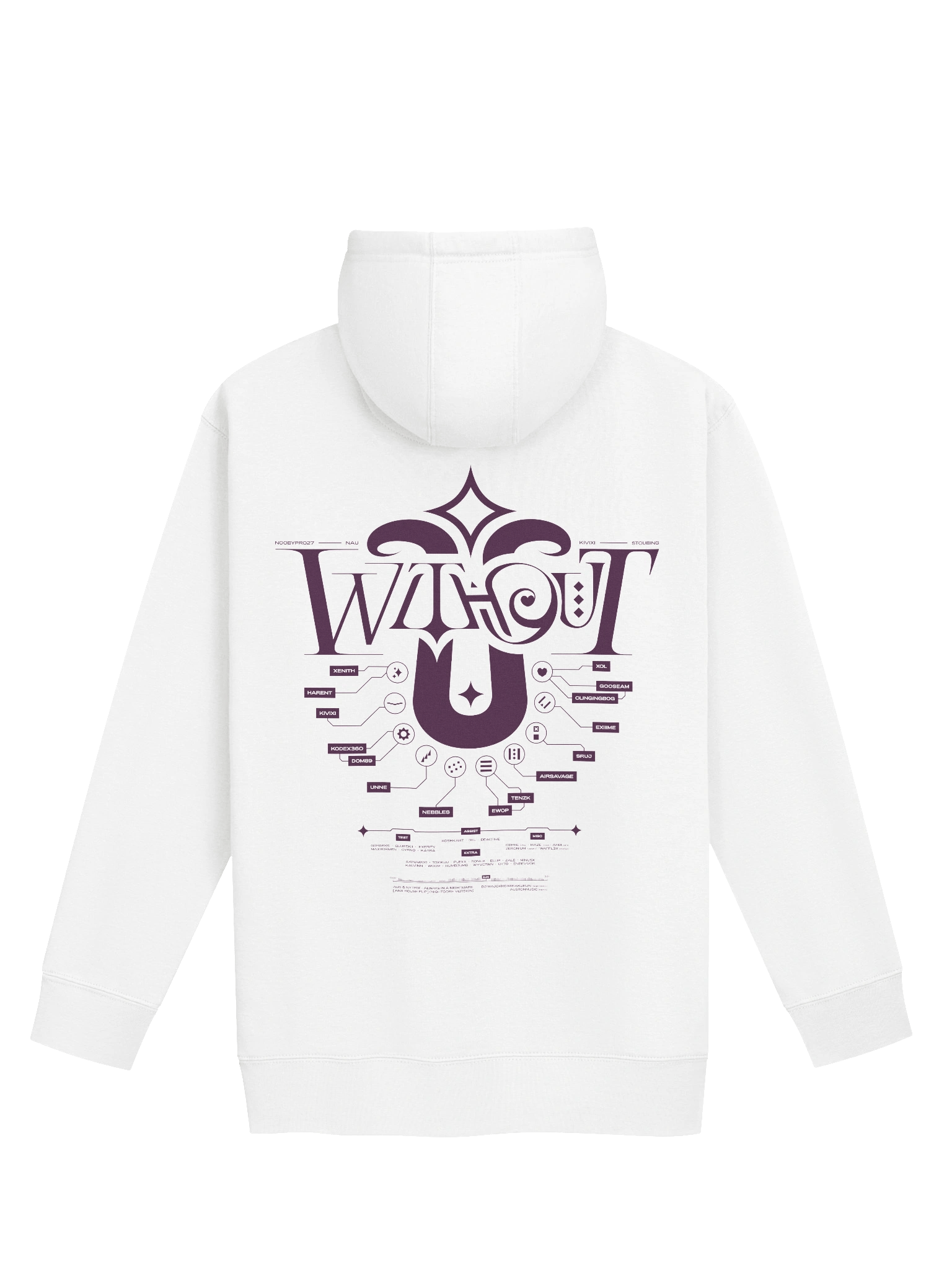 W/O U Purple/White Hoodie product image (2)