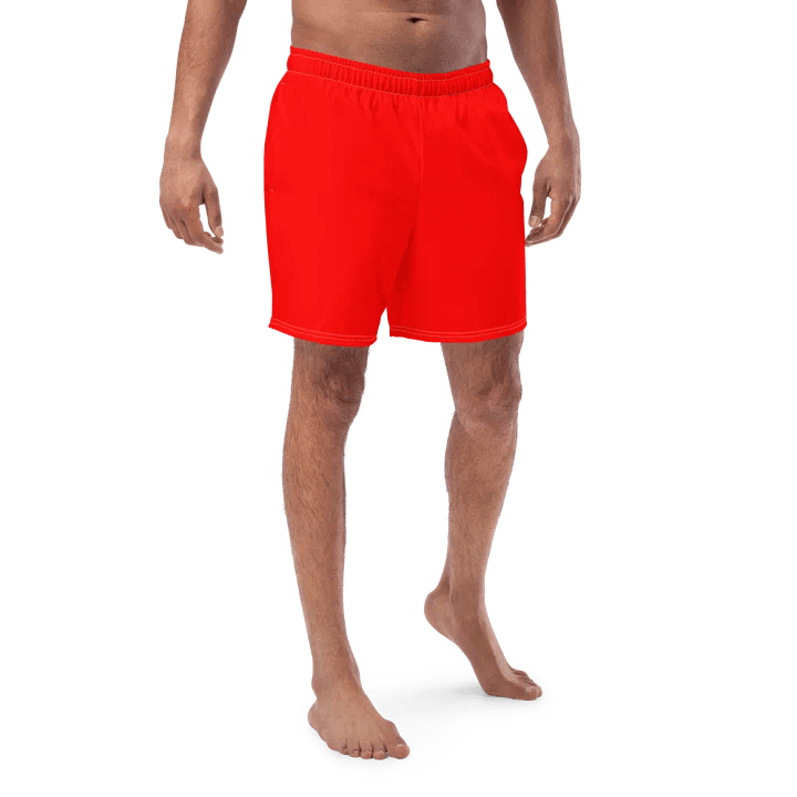 Plain Color Red Swim Trunks product image (1)