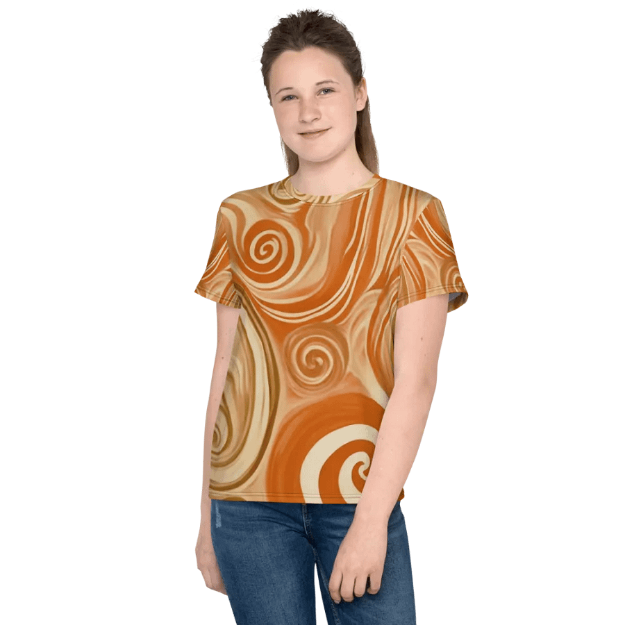 Funky Latte Liquid Tie-Dye Youth Crew Neck Tee product image (6)