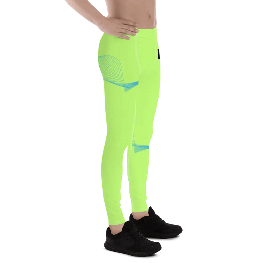 Flowing Blue Wave Men's Leggings_Lime product image (10)