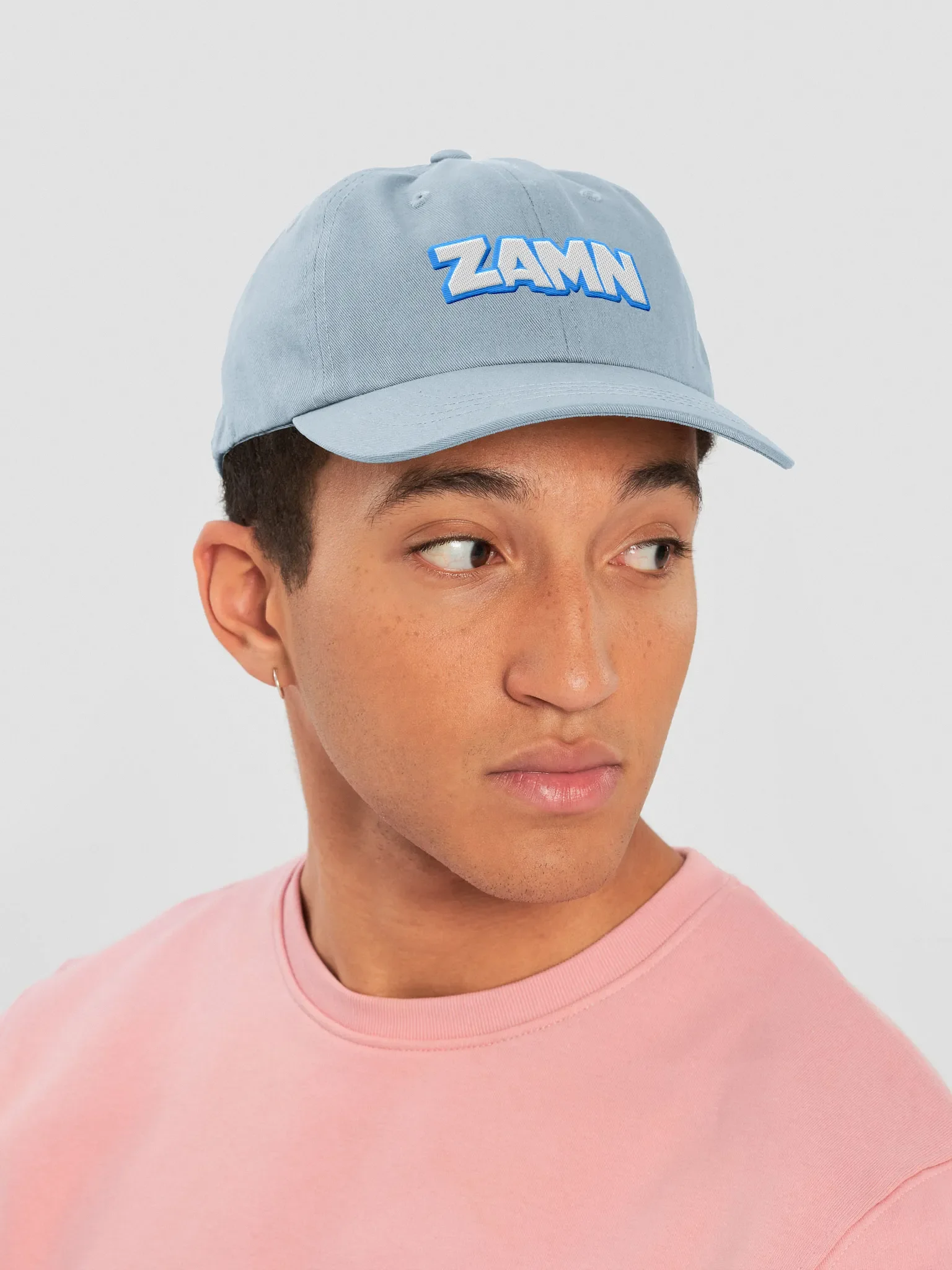 ZAMN Invisi-Logo Dad Hat: Light Blue product image (3)