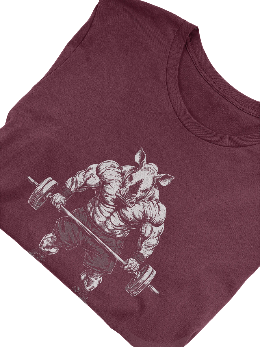 Rhino Powerlifting T-Shirt, Gym Beast Tee, Fitness Animal Shirt product image (9)