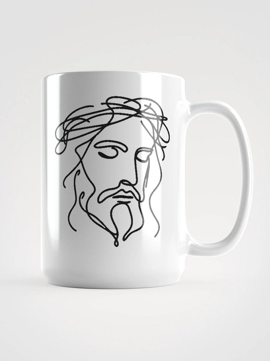 Jesus Line Art - Faith-Inspired White Glossy Mug product image (1)