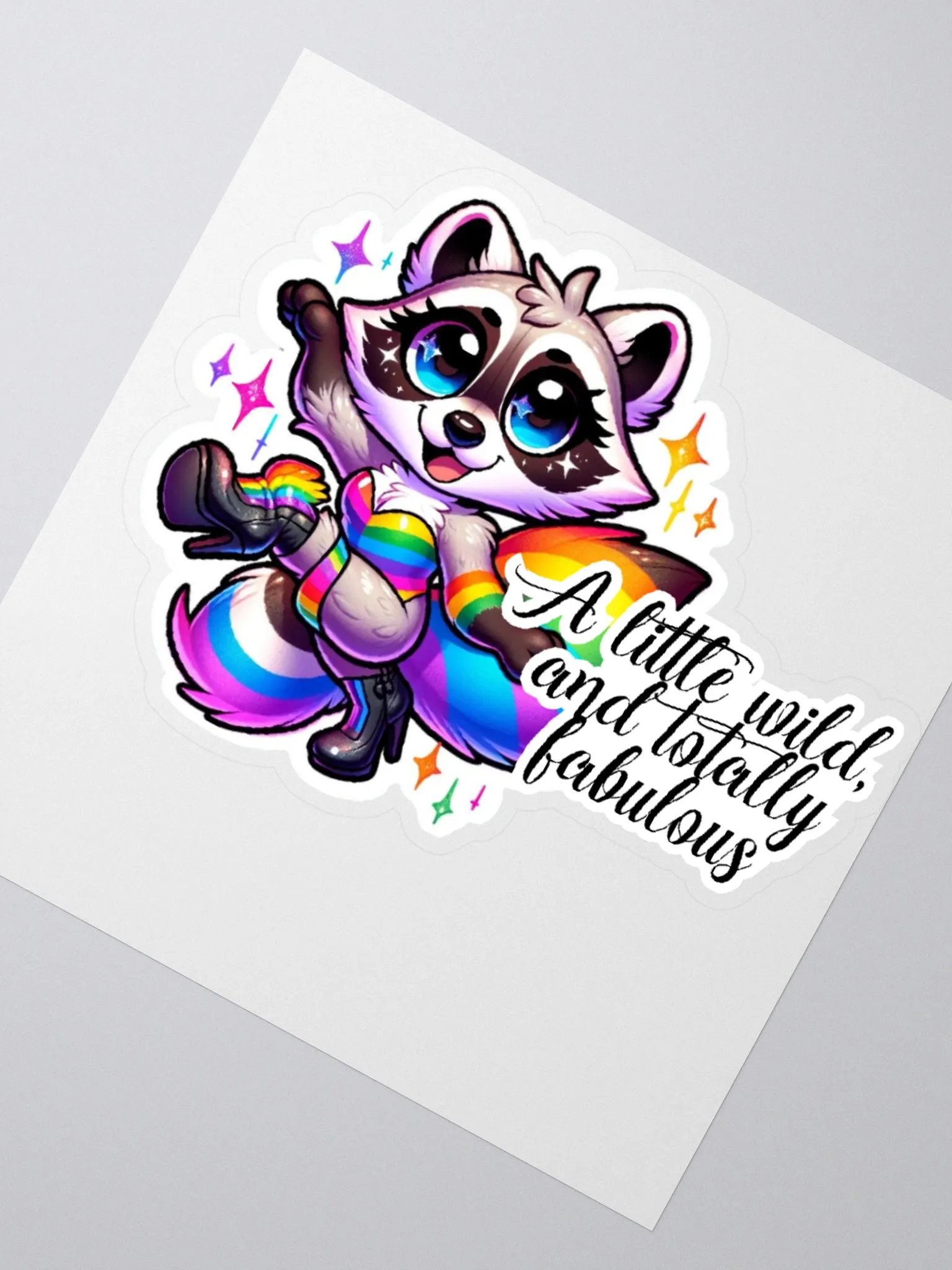 A Little Wild, and Totally Fabulous-Drag Queen Sticker-Rainbow Sticker-LGBTQIA+ product image (6)