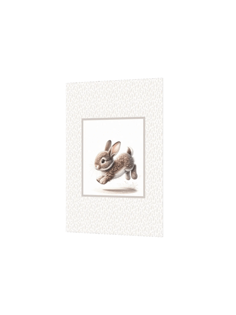 Cute Bunny with Zoomies, Boho Nursery Print product image (3)