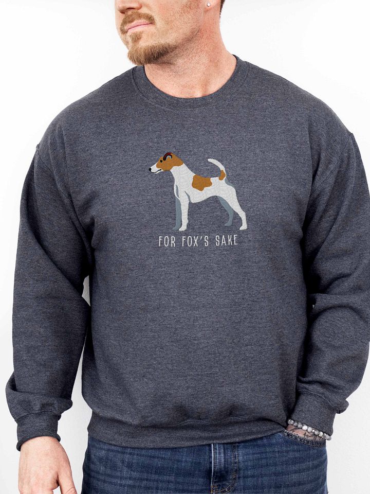 For Fox's Sake Sweatshirt (Embroidered) of a Smooth Fox Terrier(Brown & White2) product image (2)