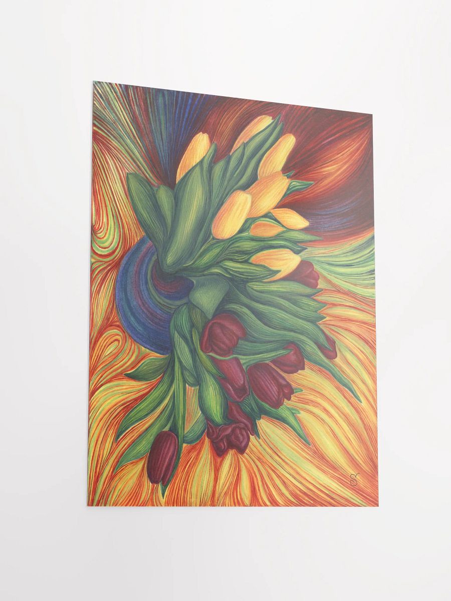 Vibrant Matte Poster Print - Yellow and Purple Tulips product image (3)