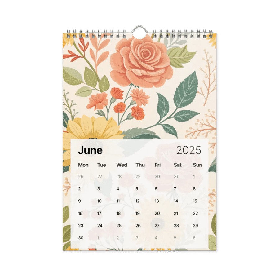 SEAMLESS FLORAL PATTERN WALL CALENDAR 2025 product image (8)