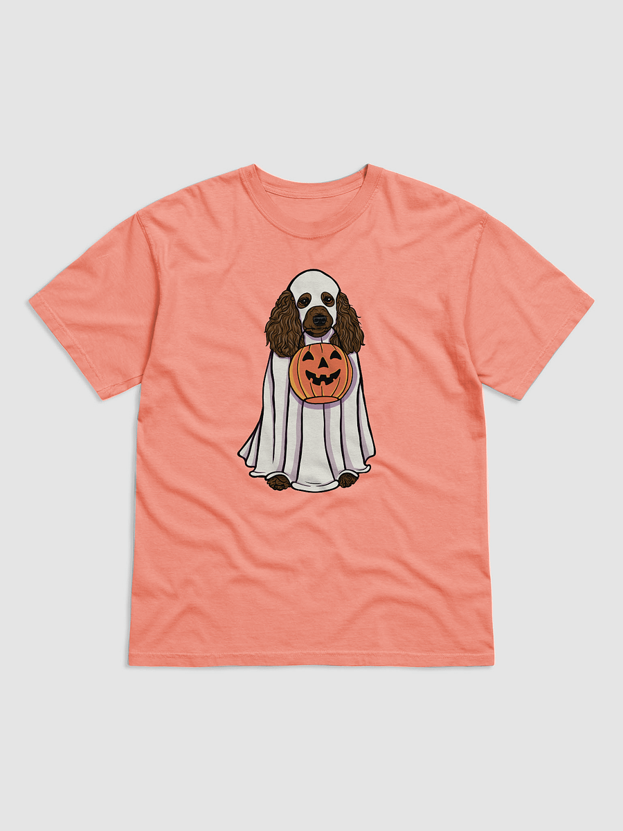 Funny Halloween Poodle(Black) T-Shirt | Funny Papillon Wearing a Ghost Costume and Holding a Pumpkin Basket product image (22)
