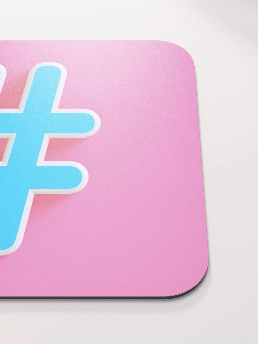 Trendy Blue Hashtag Mouse Pad product image (5)