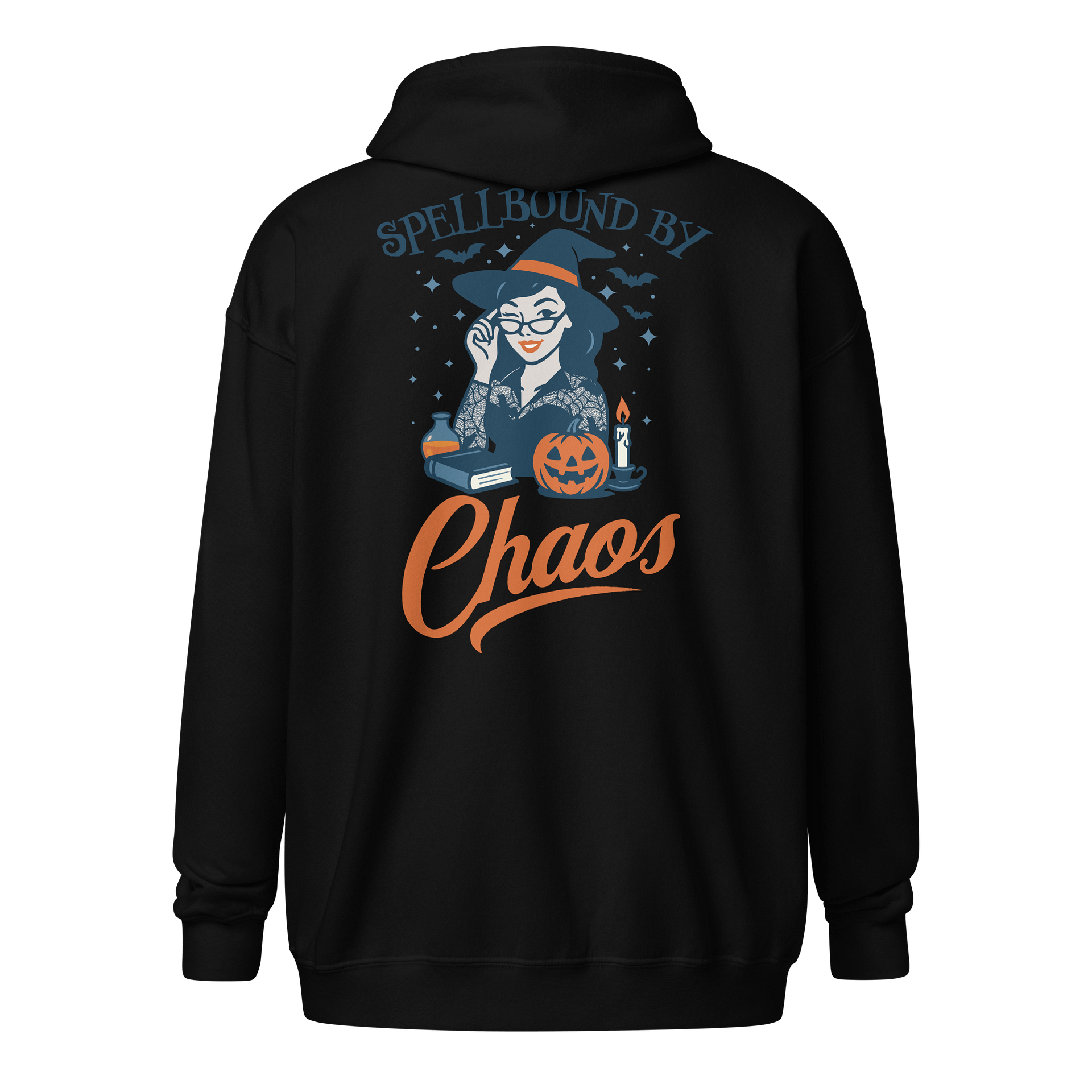Spellbound by Chaos Halloween Zip Hoodie (Blue & Orange Text)- Limited Time! product image (5)