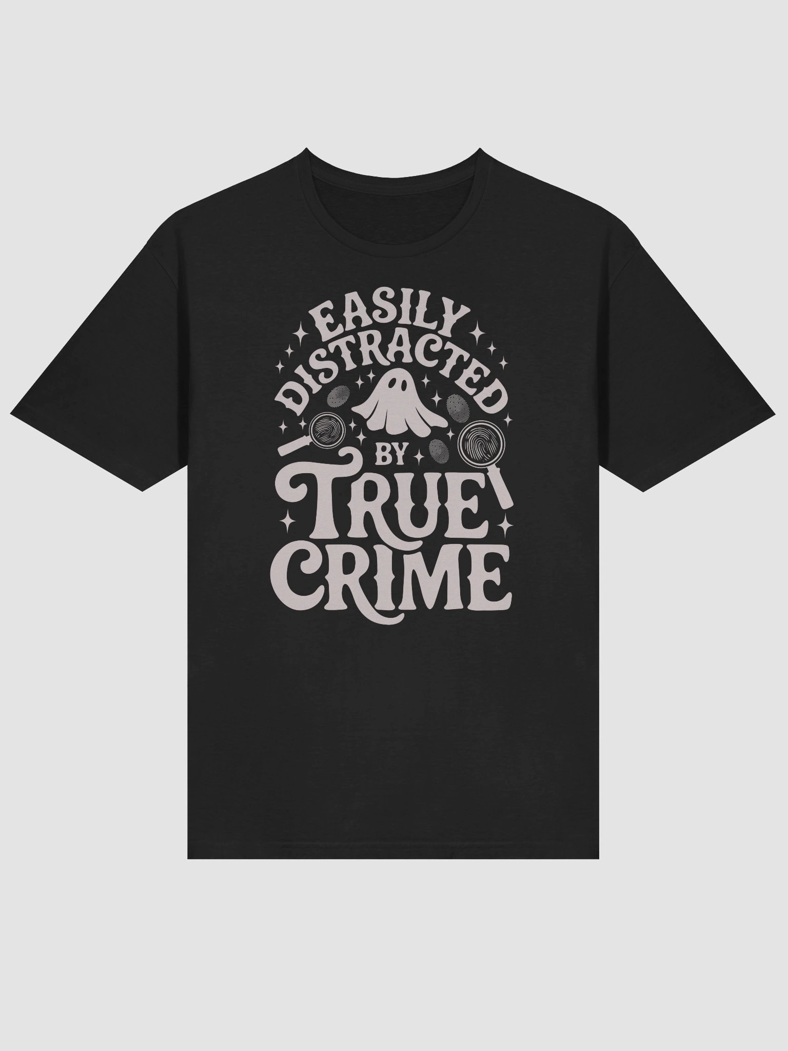 Easily Distracted by True Crime Spooky Halloween Ghost T-Shirt product image (4)
