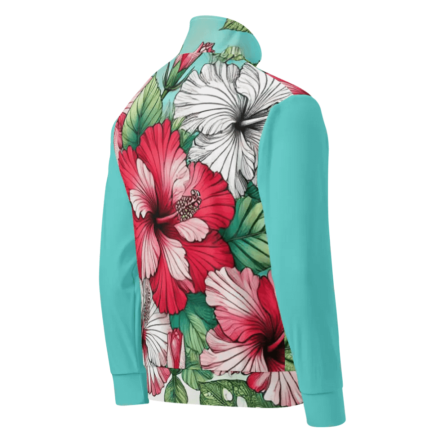 Hibiscus Haven Recycled Track Jacket | AI Design product image (2)
