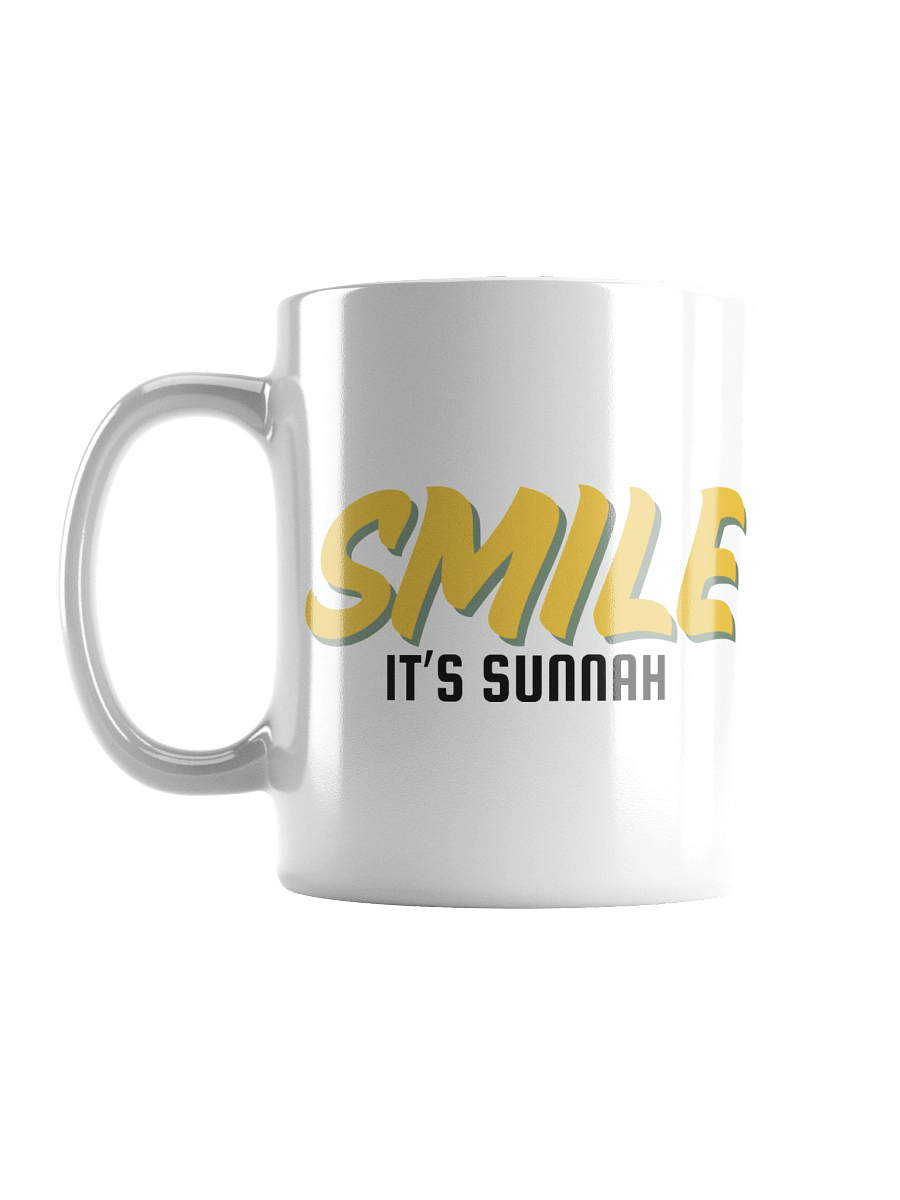 White "Smile It's Sunnah" Mug in Golden Yellow product image (1)