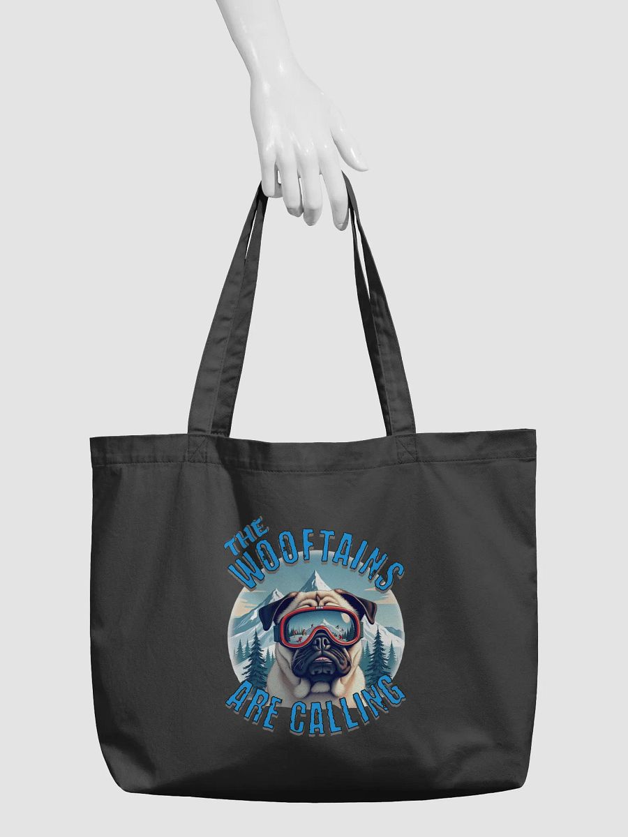 The Wooftains Are Calling Dog Pug Skiing Adventure Organic Tote product image (6)
