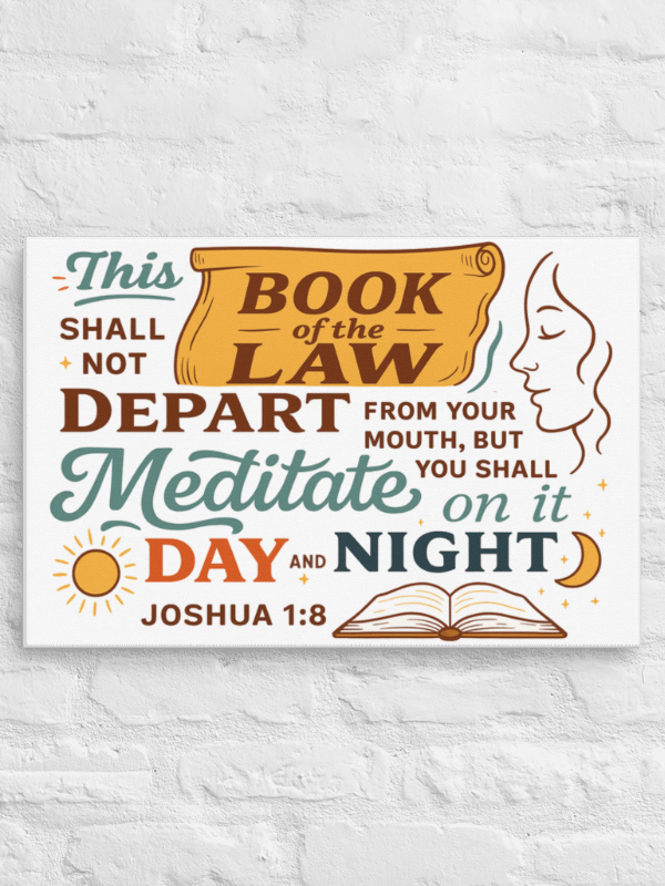 Joshua 1:8 Wall Art – Meditate on the Word Day and Night | Christian Scripture Decor product image (2)