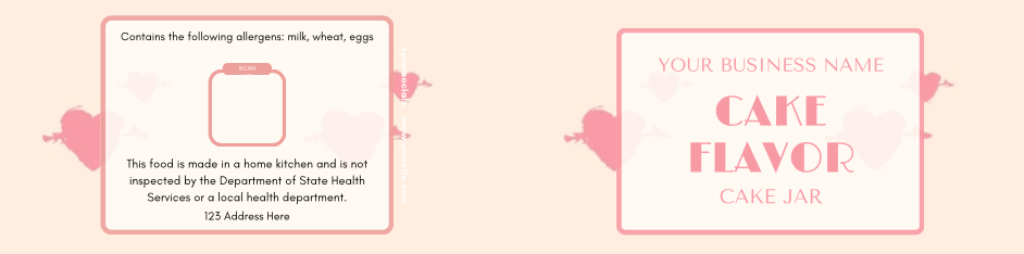 Soft Pink Valentine's Cake Jar Label Templates product image (1)