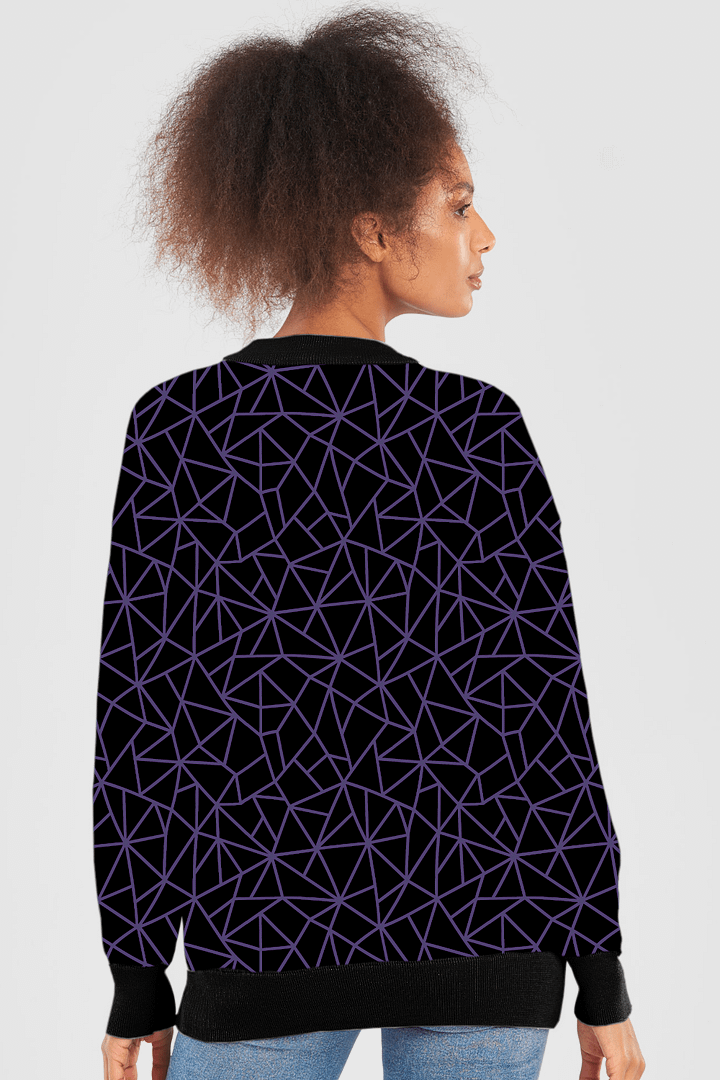 Purple Black Geometric Sweater product image (10)