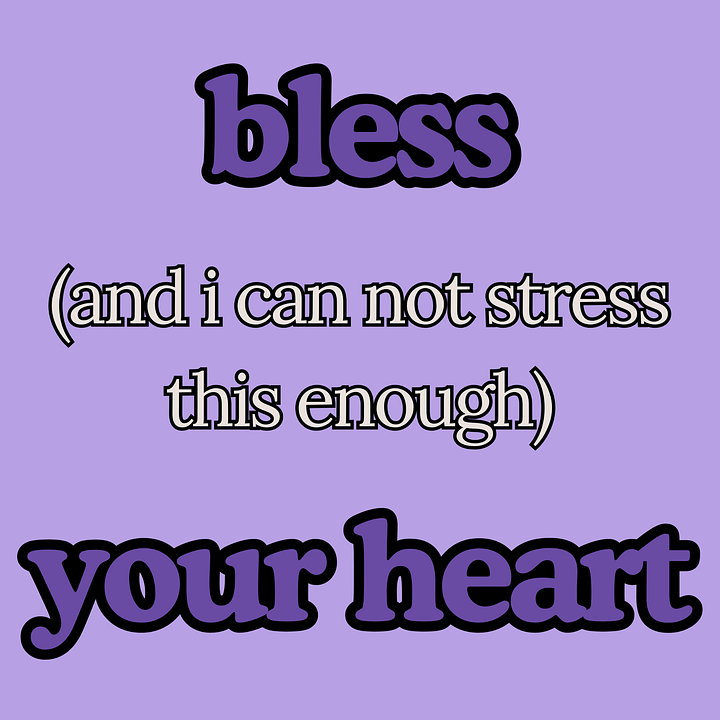 bless your heart sticker (purple) product image (1)