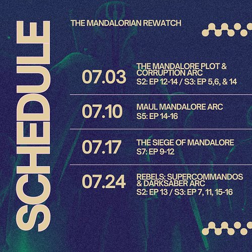 Needed to update the upcoming schedule for The Mandalorian Rewatch. In order to get through the Mandalorian animated content ...