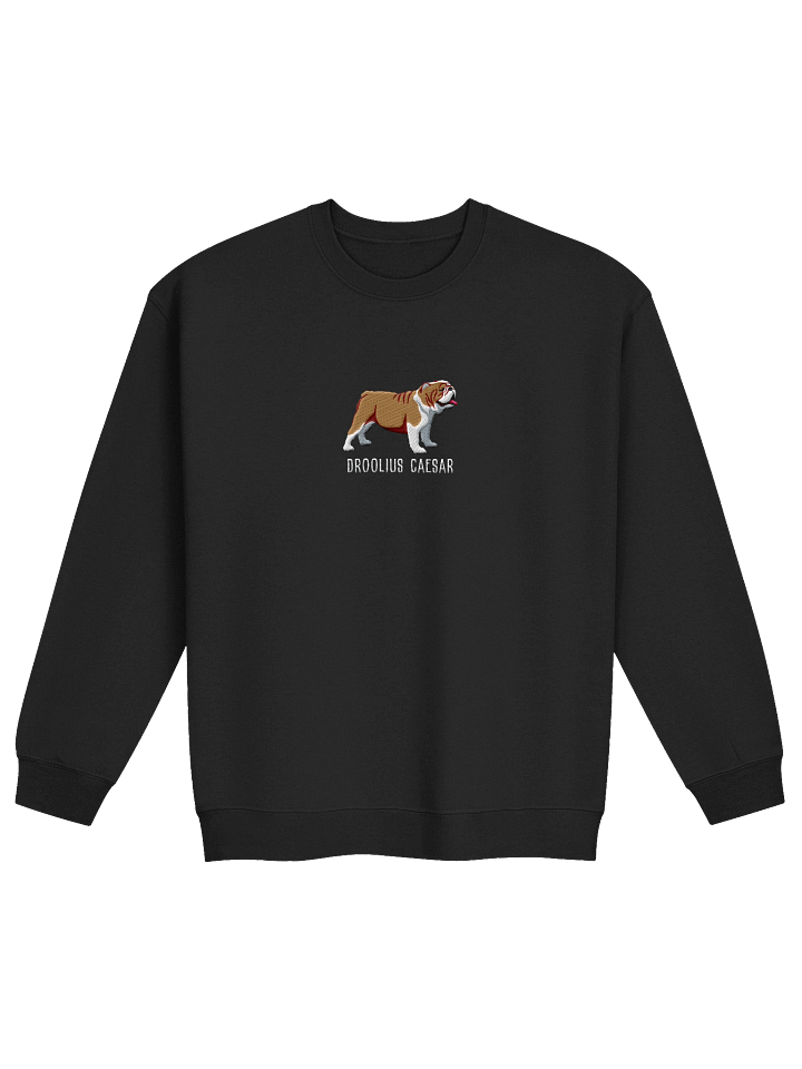 Droolius Caesar Sweatshirt (Embroidered) of an English Bulldog(Tan & White) product image (3)