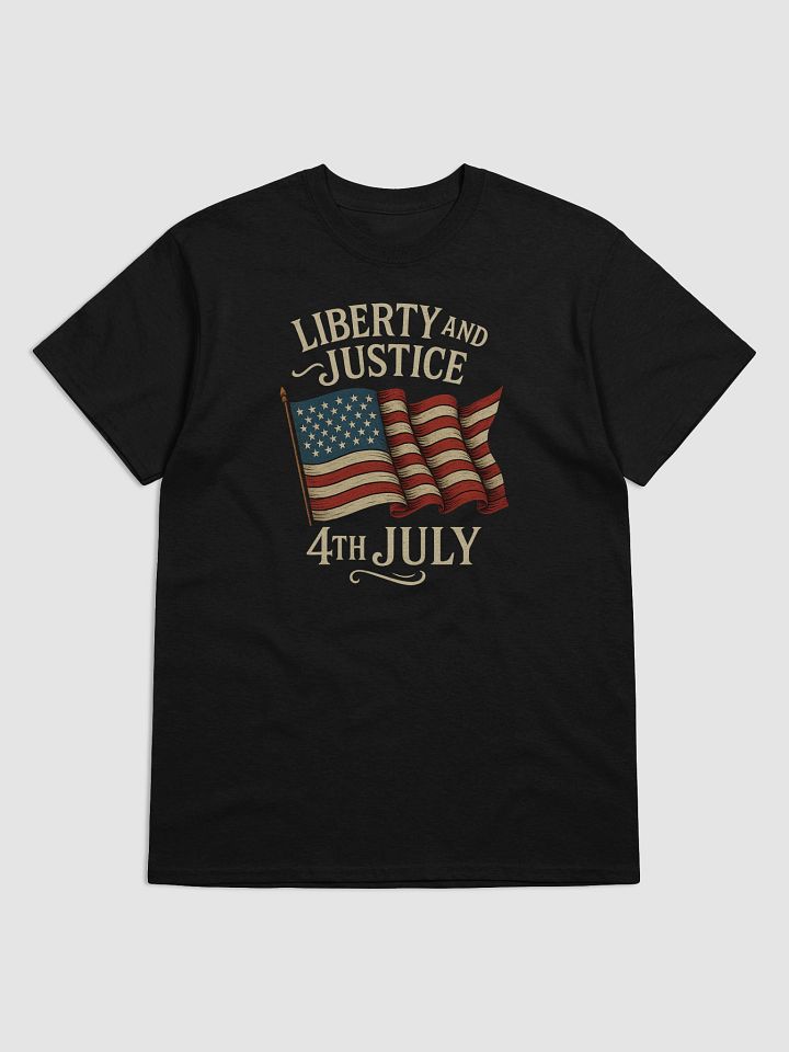Liberty and Justice Shirt – Vintage American Flag 4th of July Tee product image (1)