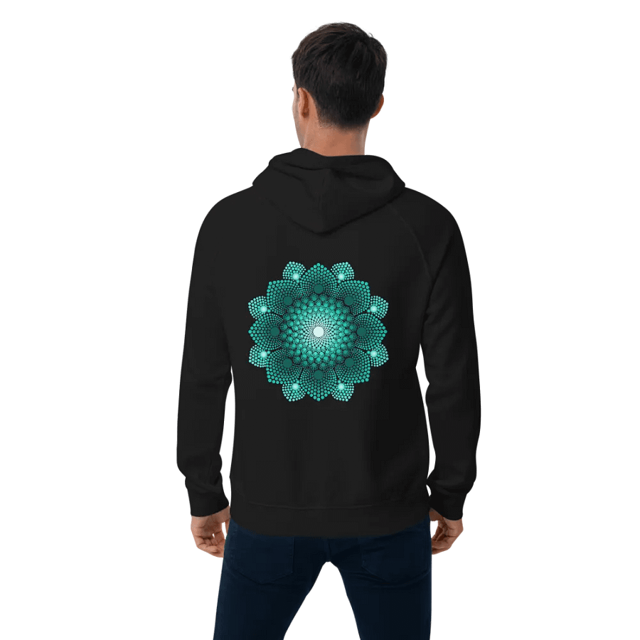 Turquoise Dot Mandala Unisex Eco Hoodie product image (6)