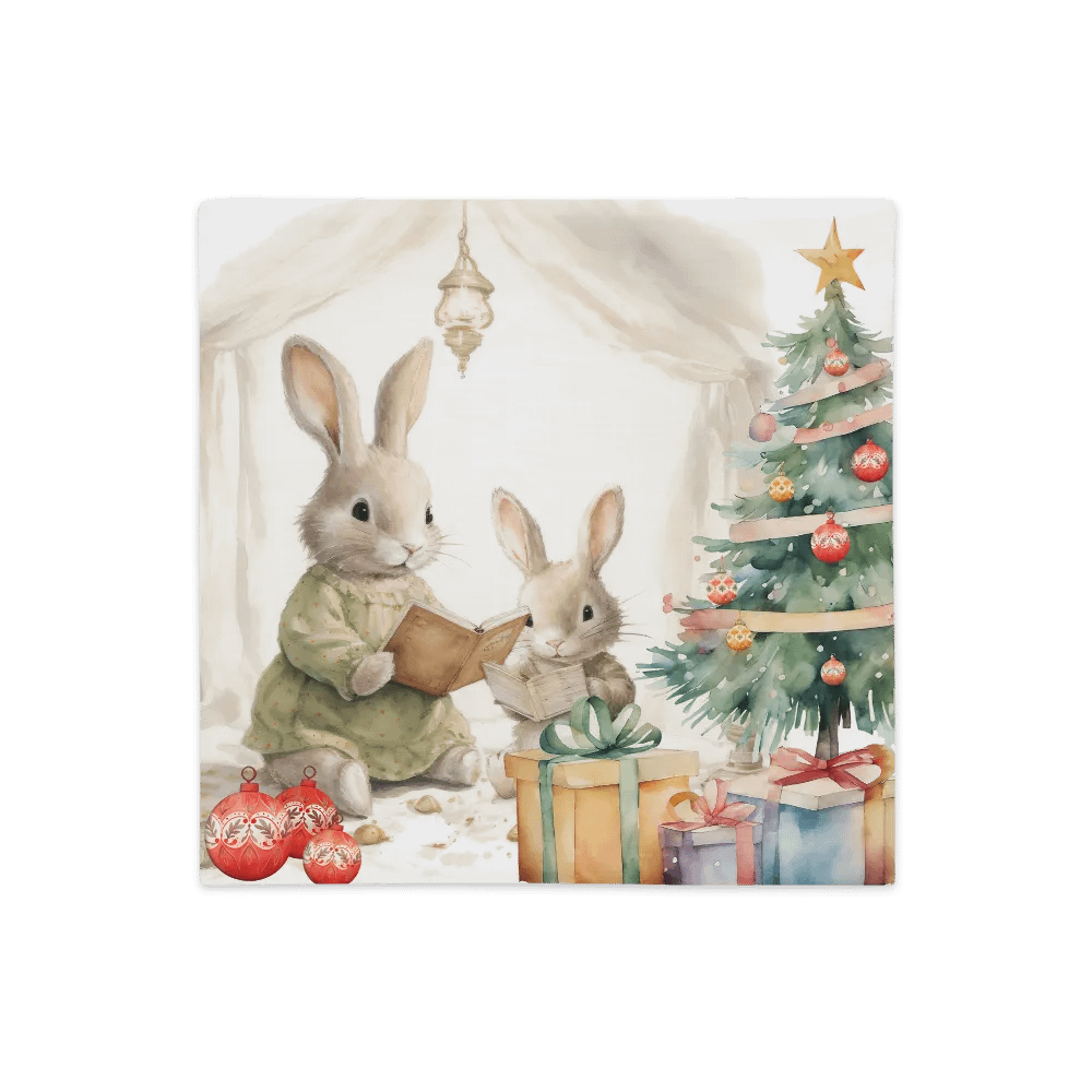 Festive Rabbit Reading All-Over Print Pillow Case product image (3)