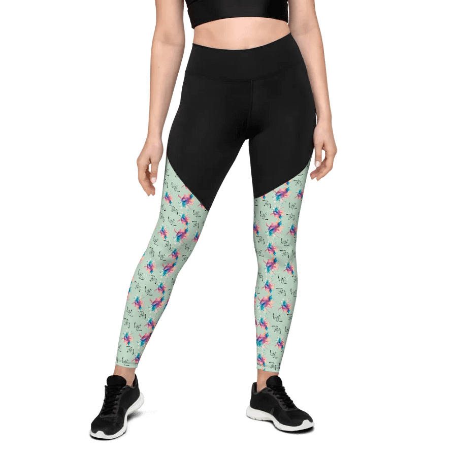 Colourful Watercolour Splash And Moth Design Leggings product image (7)