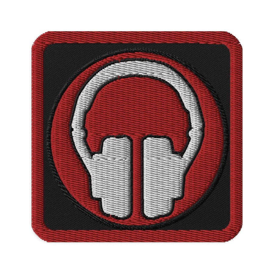 Headphones Embroidered Patch (Square) product image (1)